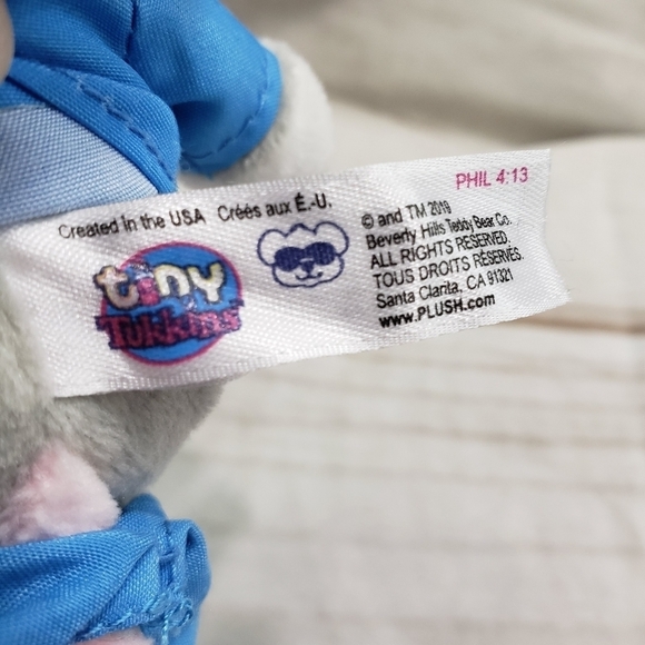 Tiny Tukkins Boy Mouse 7.5 Inch Plush Stuffed Animal Blue Pajamas Embroidered - Picture 7 of 9